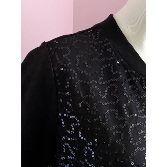 QUACKER FACTORY Sequin Swirl Terry Bomber Jacket-1X Black - Picture 5 of 11